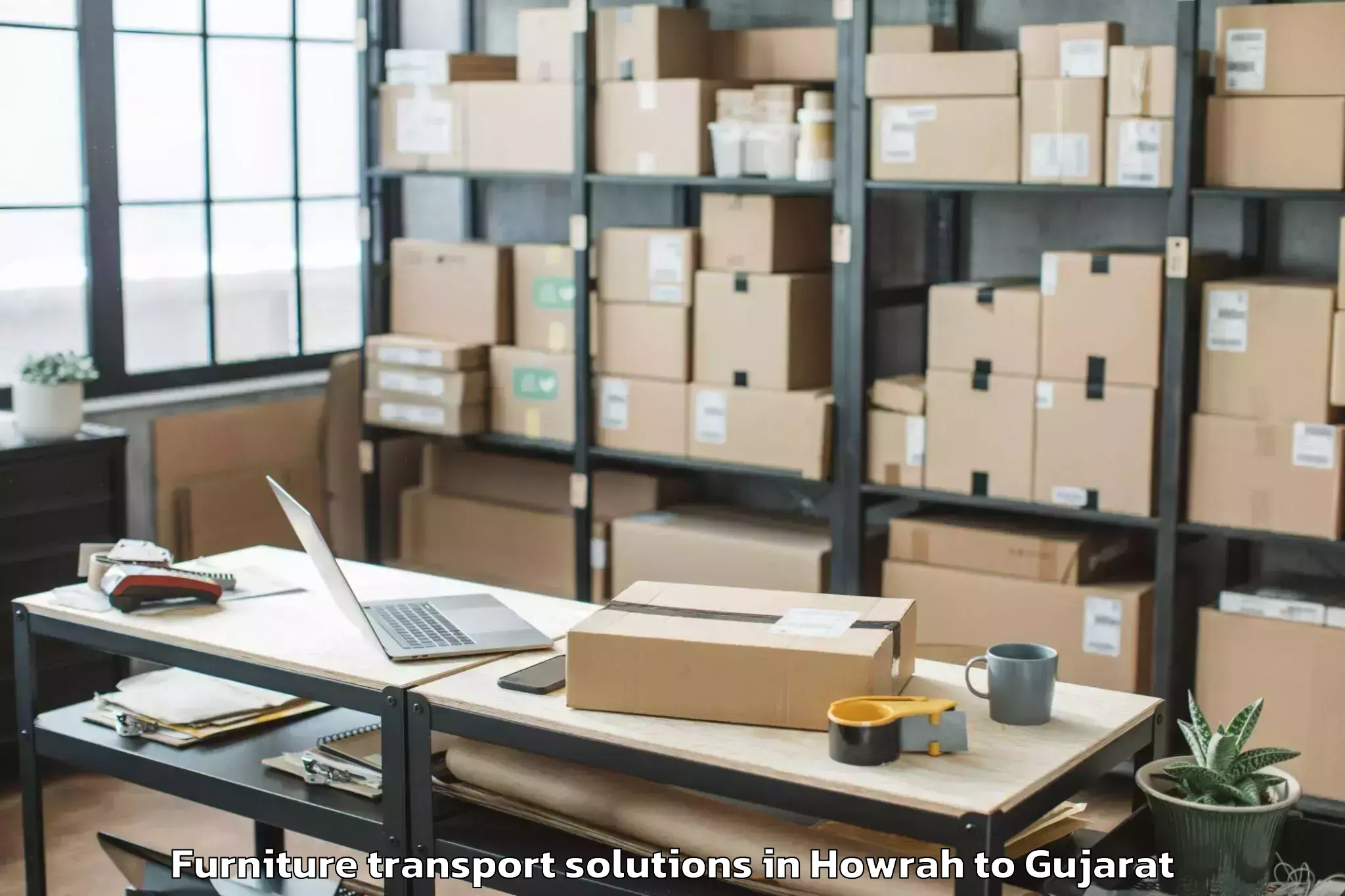 Hassle-Free Howrah to Valod Furniture Transport Solutions